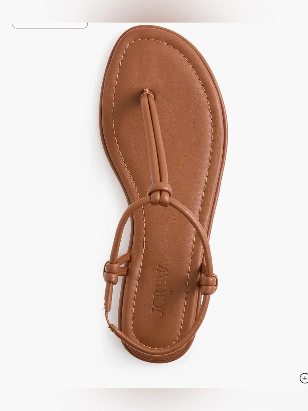 J. Crew factory Brown Leather Knotted T-Strap Sandals